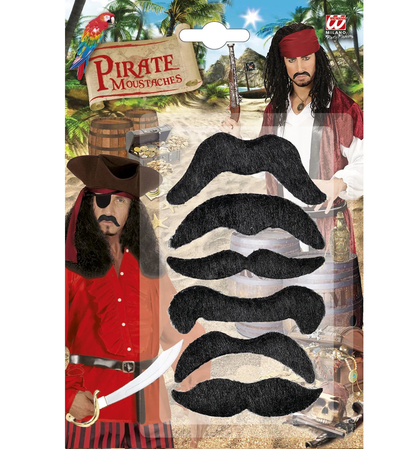 Pack de Bigotes 6 unidades Barbas y Bigotes Widmann